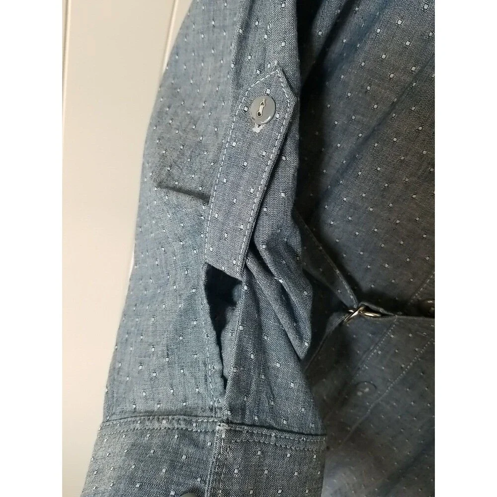 Basic Editions Shirt Dress Womens Size 2X Blue Chambray Button Up New - Picture 6 of 12
